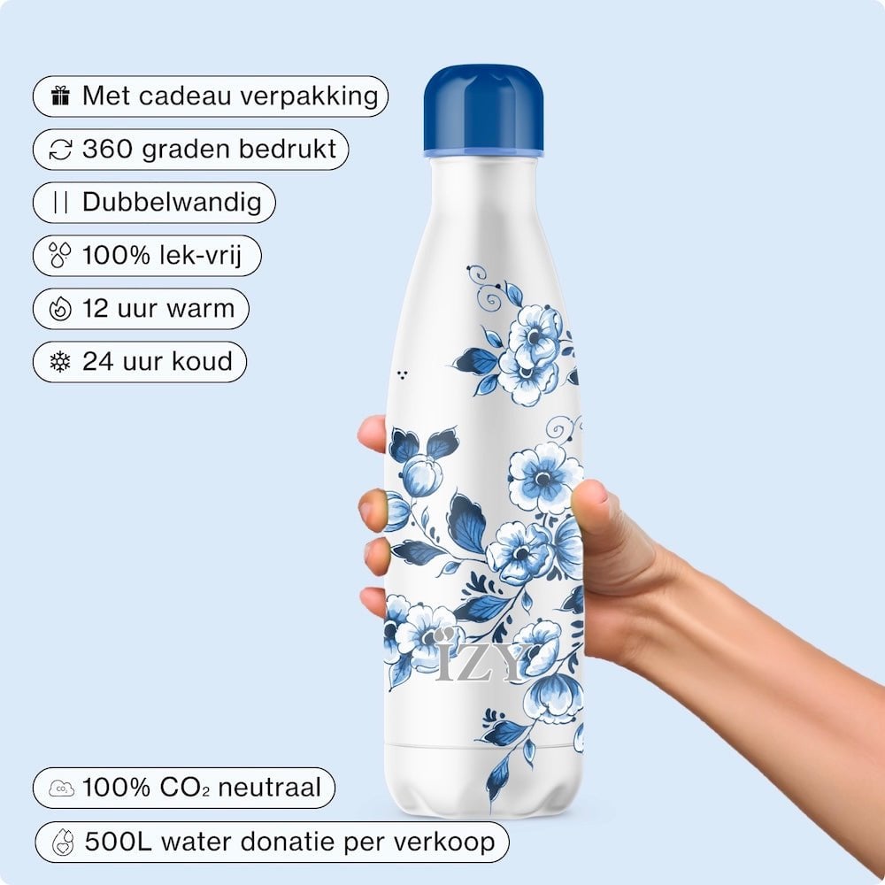 Delfts Blauwe Bloesem Thermosfles - Nederlandse Elegantie