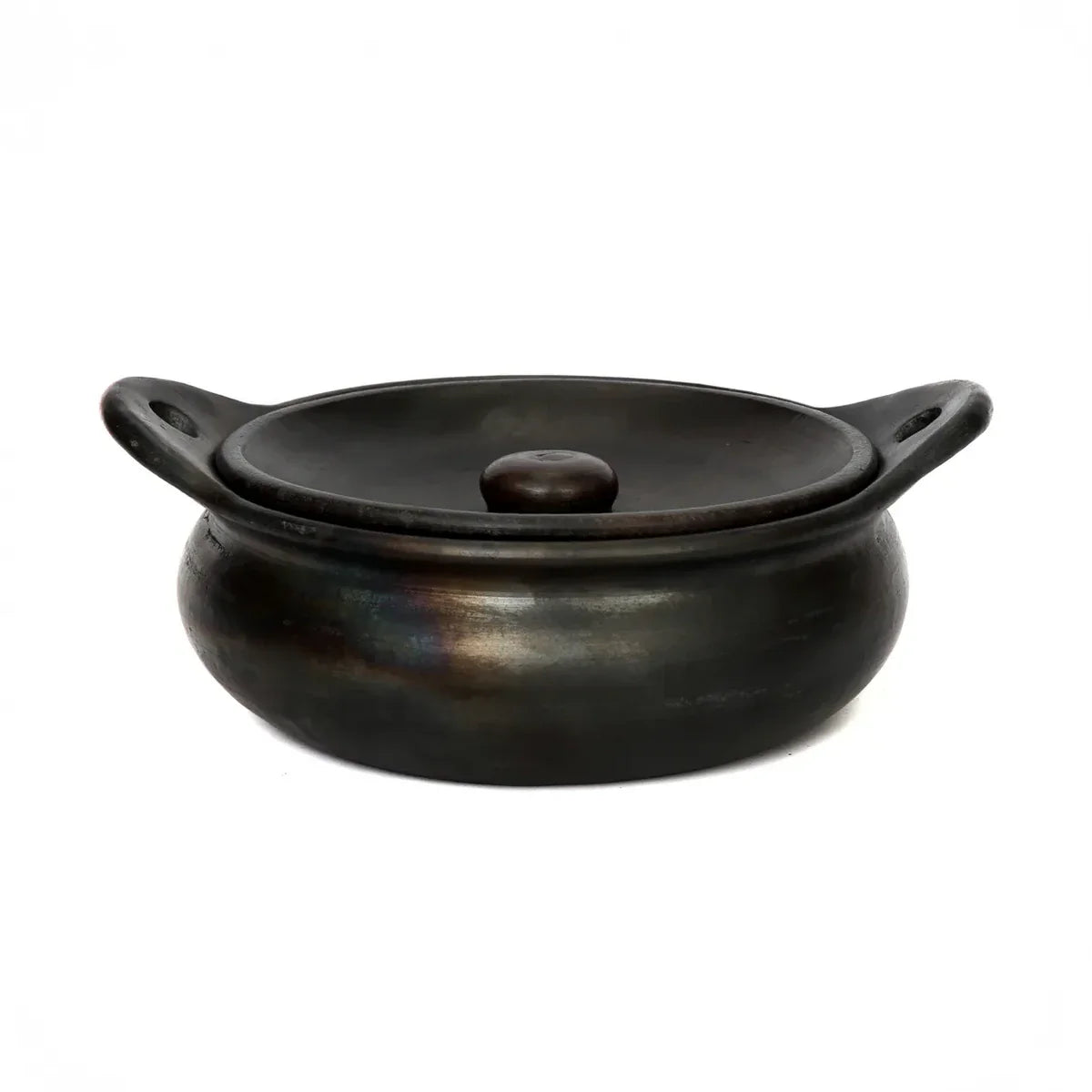 Burned Serveerpot - Zwart Keramiek met Deksel