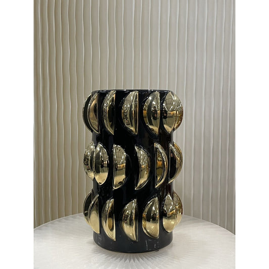 Luxe Vaas Zwart-Goud - Stijlvolle Contrast Decoratie