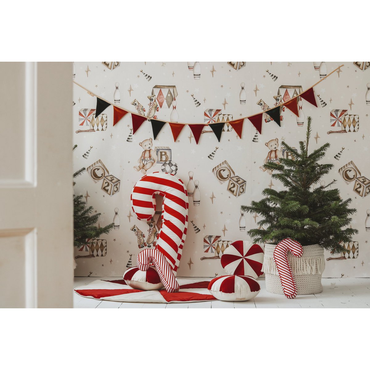 Fluwelen Kerstslinger 'Merry Christmas' - Luxe Decoratie