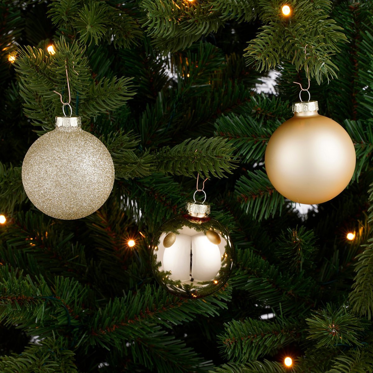 Kerstballen Set Champagne - 42 Stuks Glas Ø7cm Elegant Goud