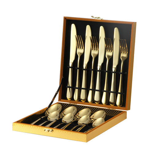 Luxe Gouden Bestek Set - Western Style Mes & Vork Collectie