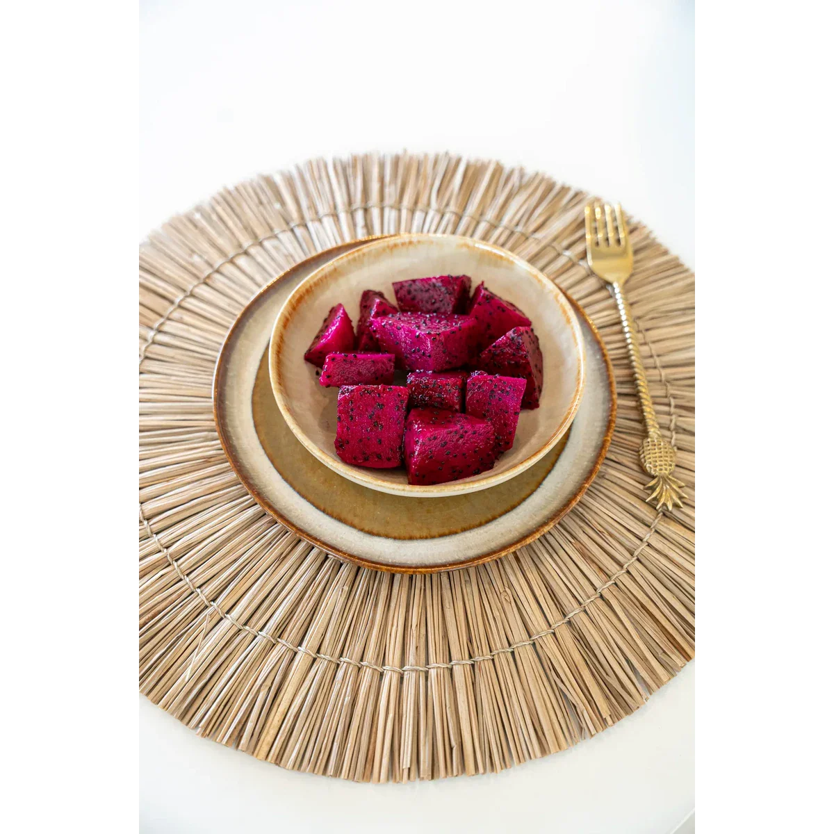 Elegante Cascais Serveerschaal Medium | Wit-Goud Portugees Keramiek