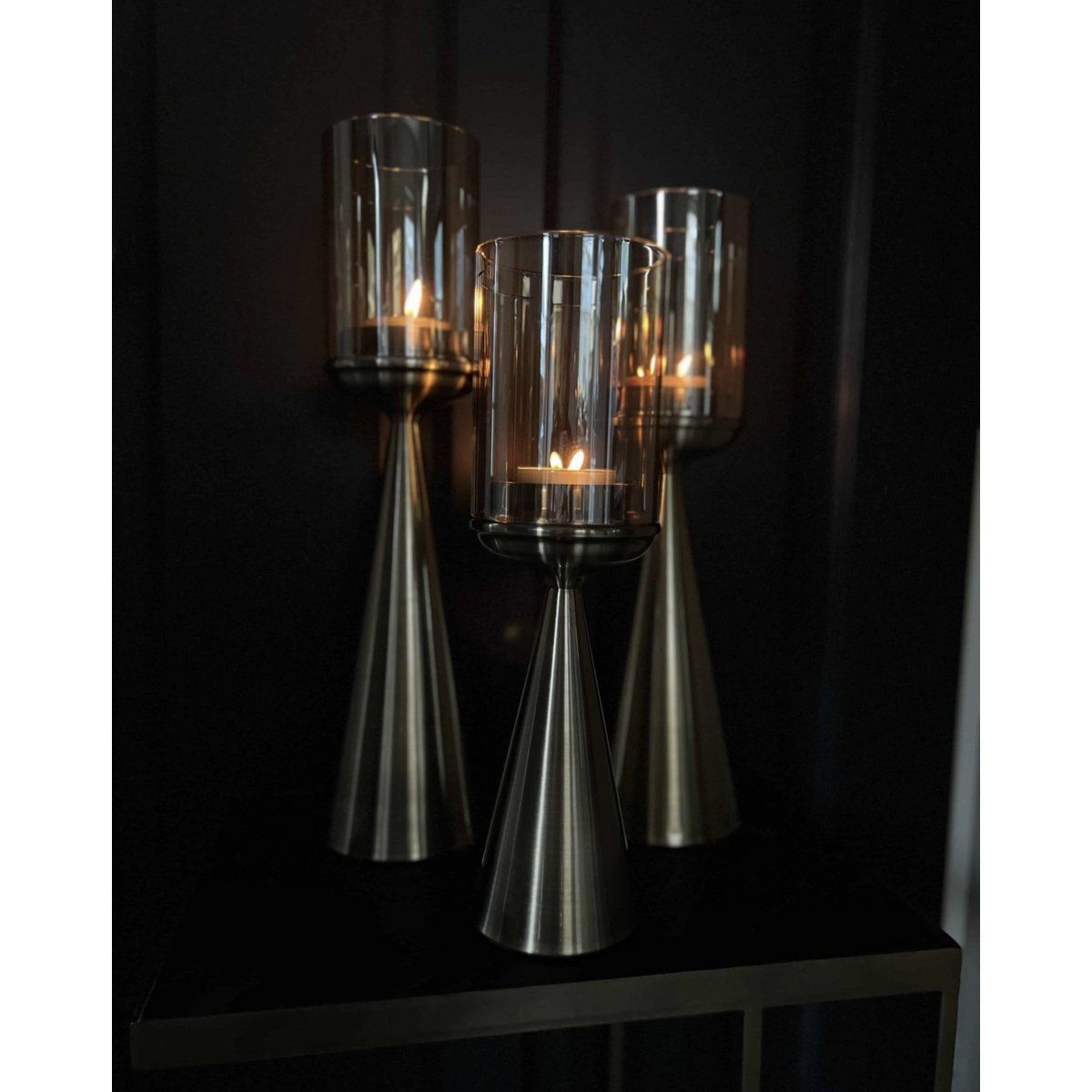 Glazen Kandelaar Goud S - Luxe Kaarsenhouder 39cm
