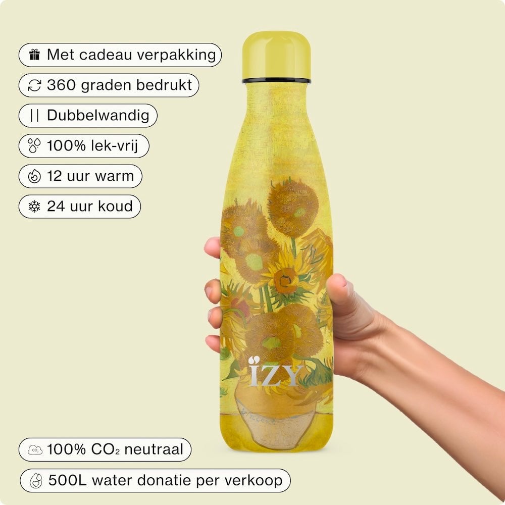 IZY Van Gogh Zonnebloemen Thermosfles - Artistieke Inspiratie