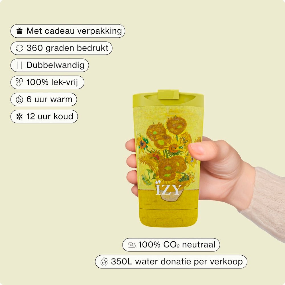 IZY Zonnebloemen Thermosmok - Zonnige Koffievreugde