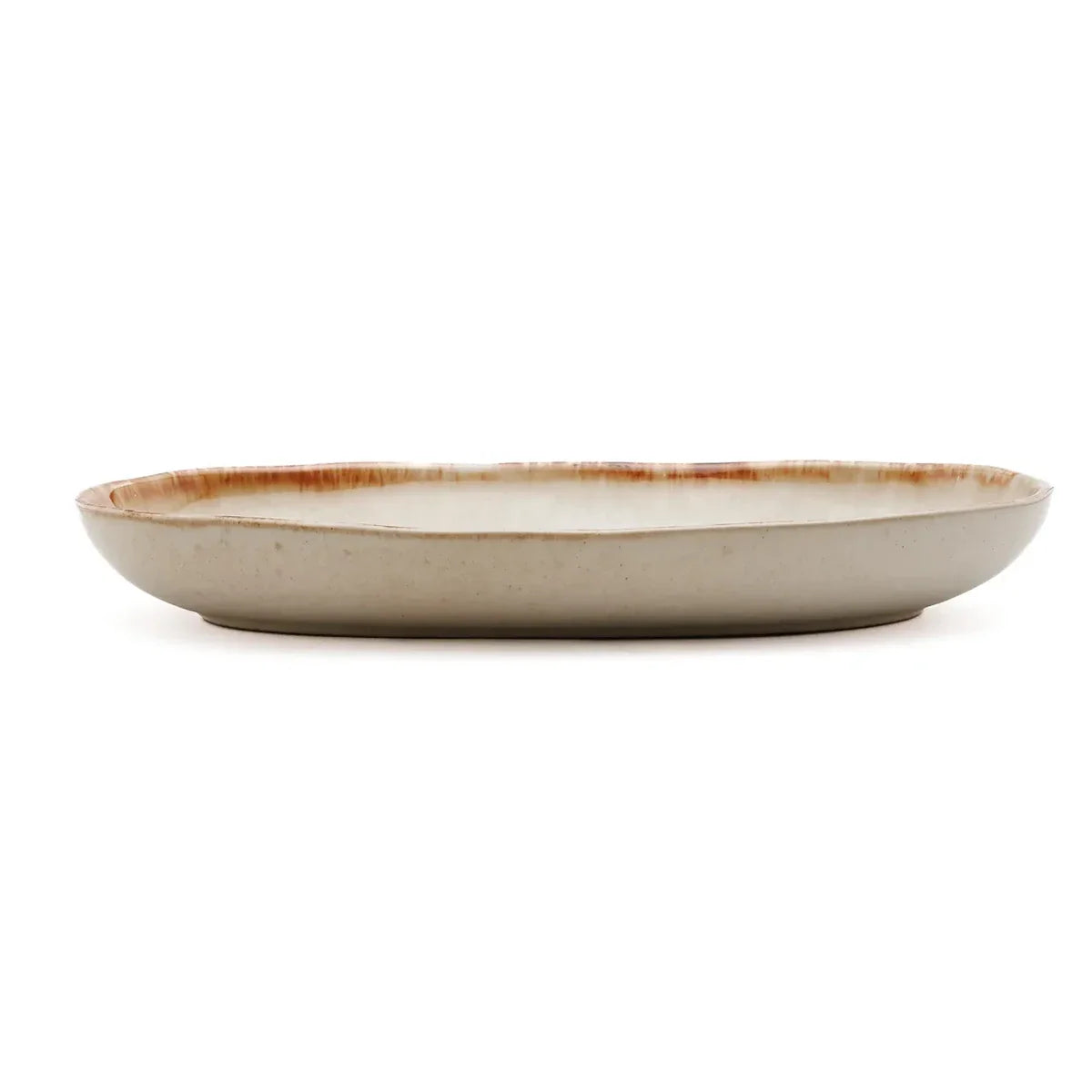 Elegante Cascais Ovale Borden Medium | Set van 6 Stuks Wit-Goud
