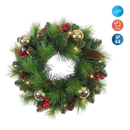 LED Kerstkrans 'Noel' Premium - Meerkleurige Outdoor Kerstdecoratie