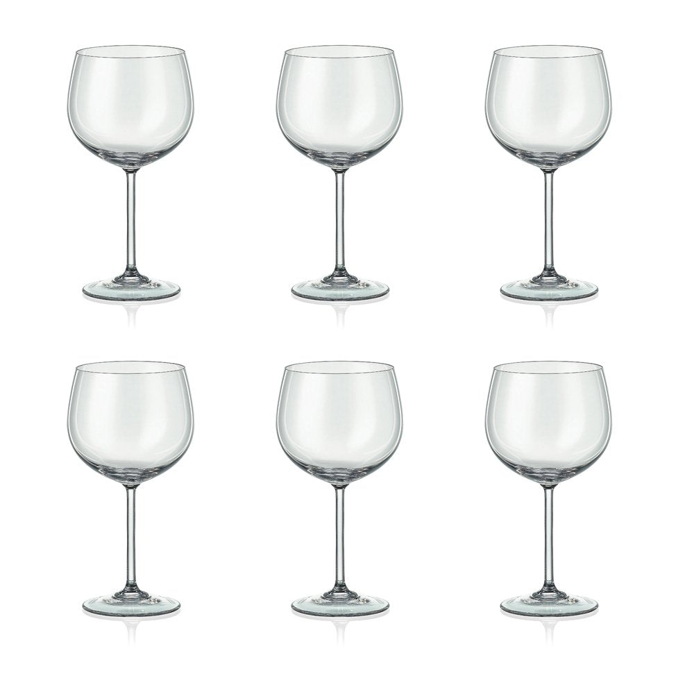 Elegante Pioen Wijnglazen Set 350ml - 6 Stuks | Bloemenprint