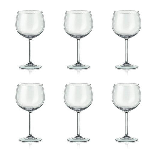 Elegante Pioen Wijnglazen Set 350ml - 6 Stuks | Bloemenprint