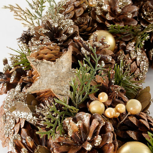 Luxe Kerstkrans Bruin met Decoratie - Ø50 cm