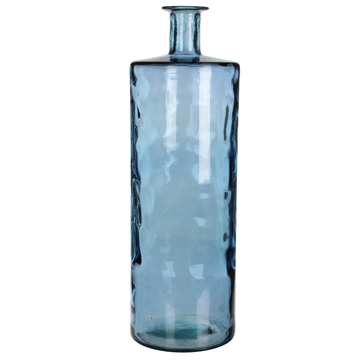 Guan Glazen Flesvaas Blauw - Duurzaam Gerecycled Glas