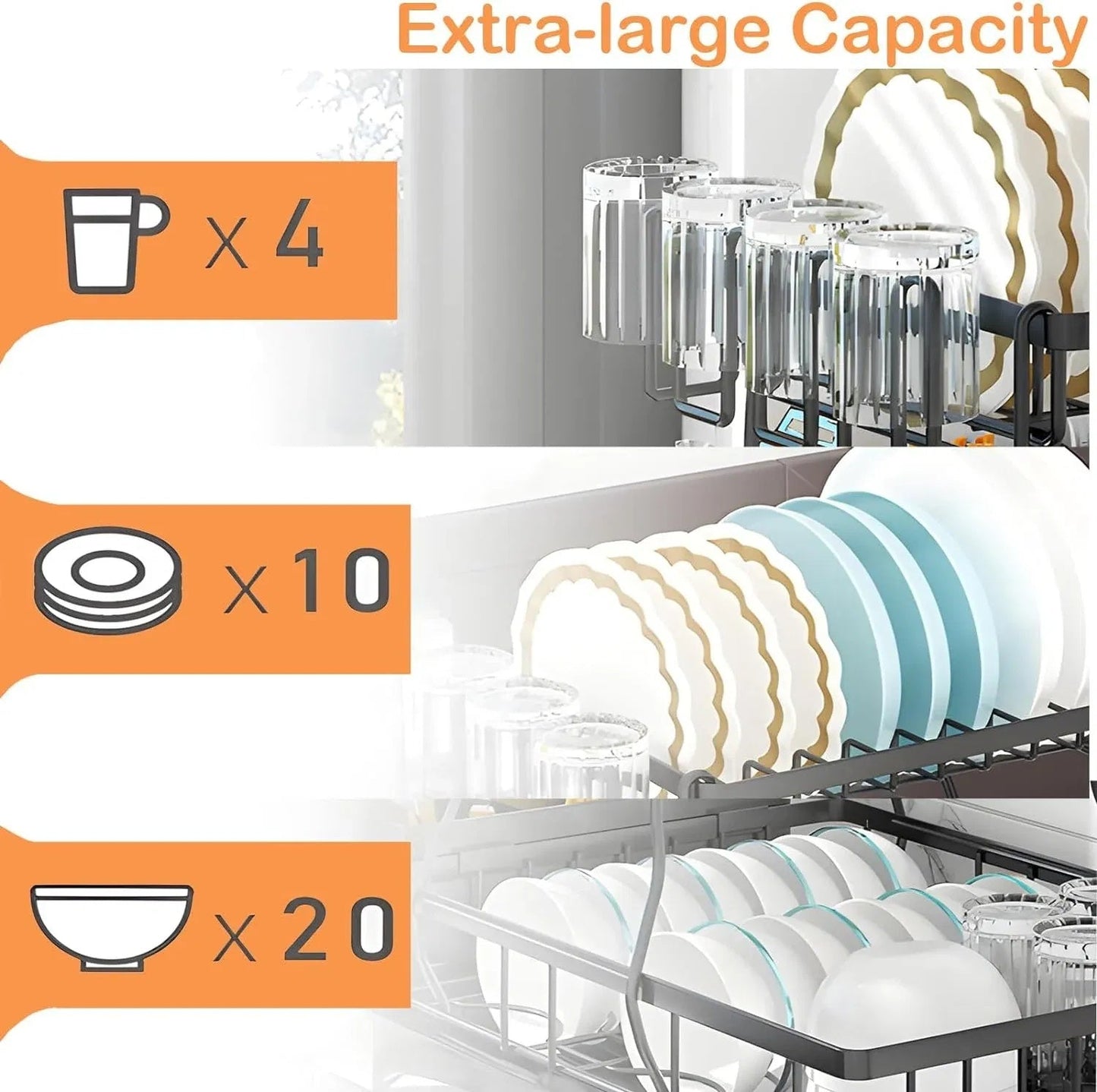 Premium RVS Afdruiprek - Keuken Afwasrek met Lekbak