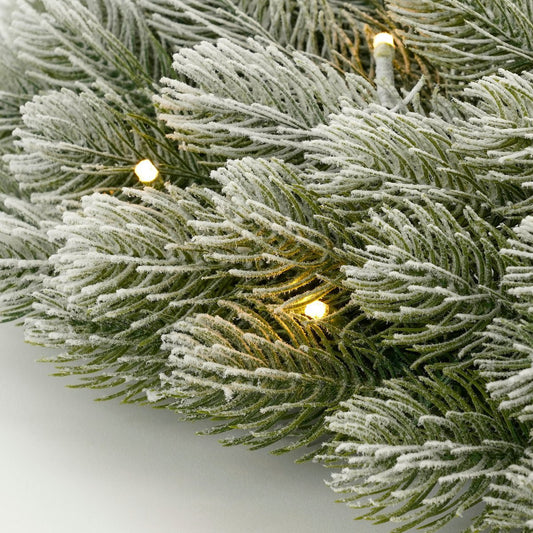 Nigata Kerstkrans - LED Verlichting Ø60cm Frosted Green Premium
