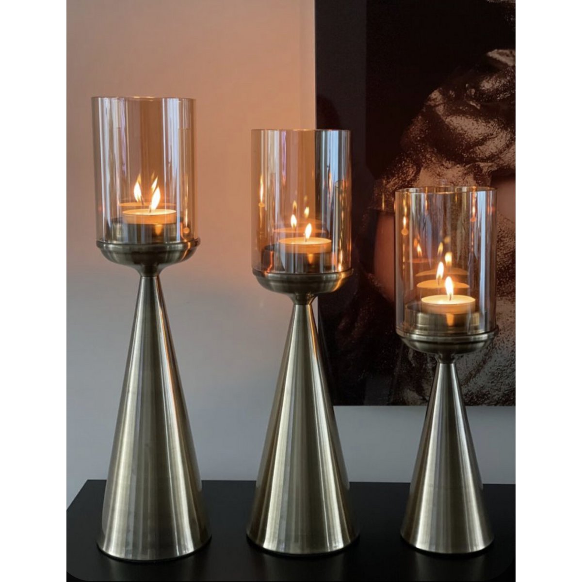 Glazen Kandelaar Goud S - Luxe Kaarsenhouder 39cm