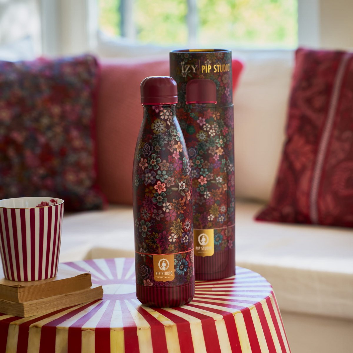 IZY x Pip Studio Tutti Fiore Thermosfles - Rode Bloemenweelde