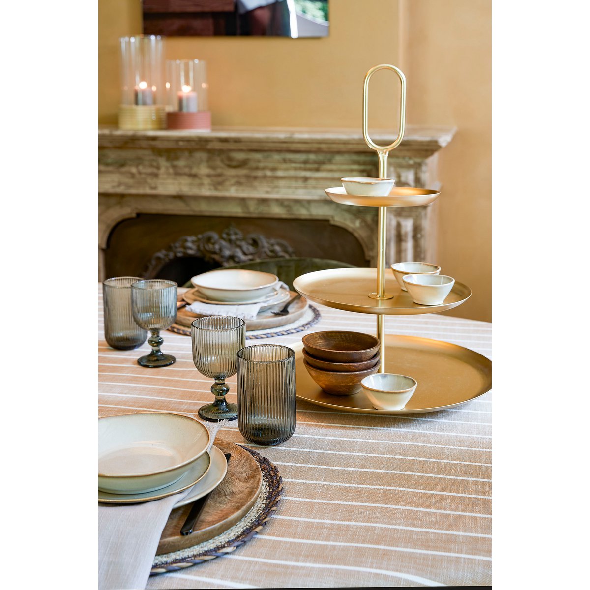 Gouden Luxe Etagère Drielaags Vierkant!