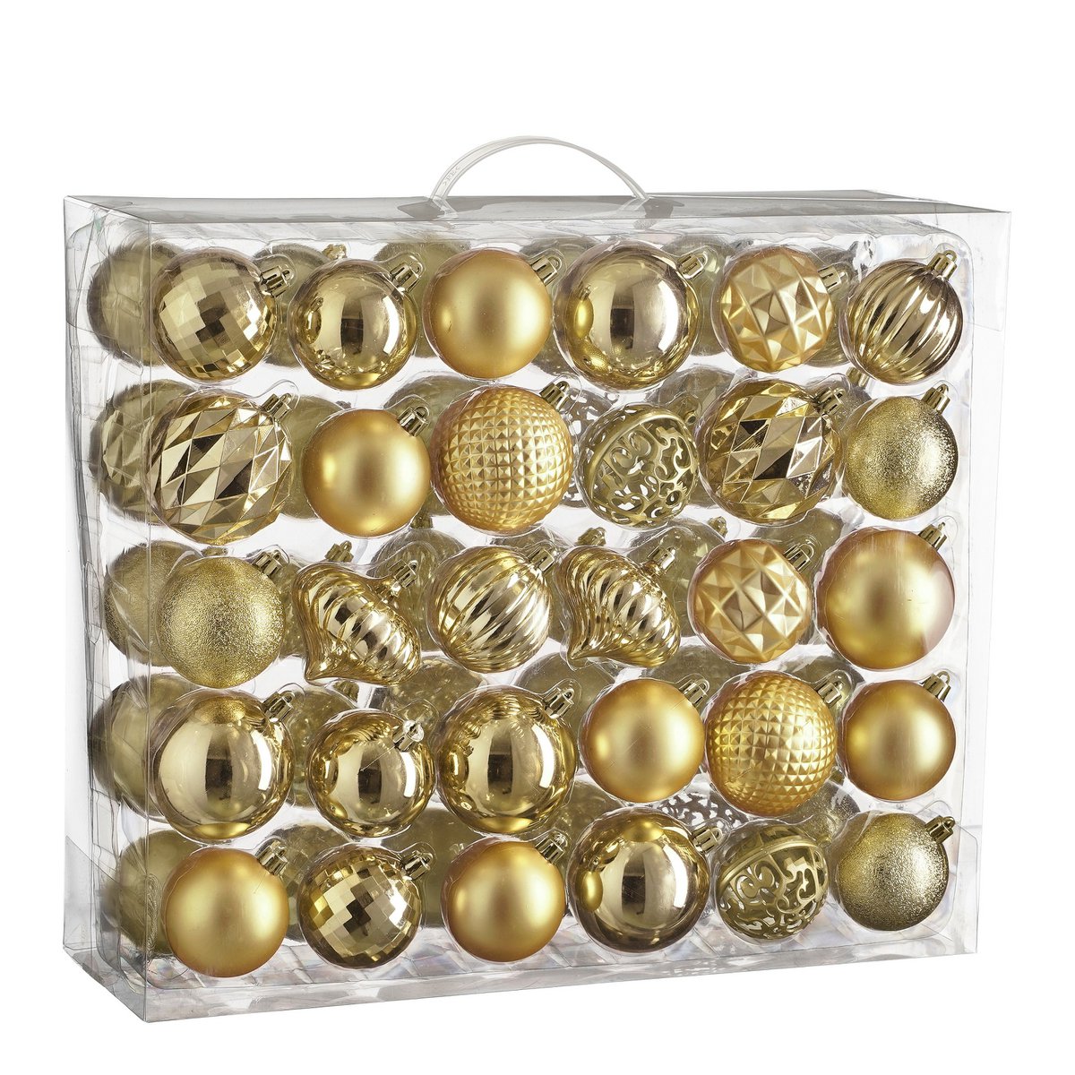 Luxe Kerstballenset Goud - 60 Onbreekbare Kerstballen
