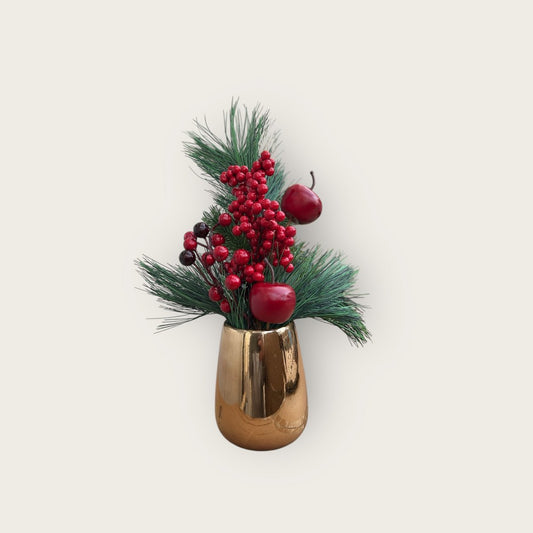 Luxe Kerstbloemstuk - Zijden Kunstbloemen 45cm