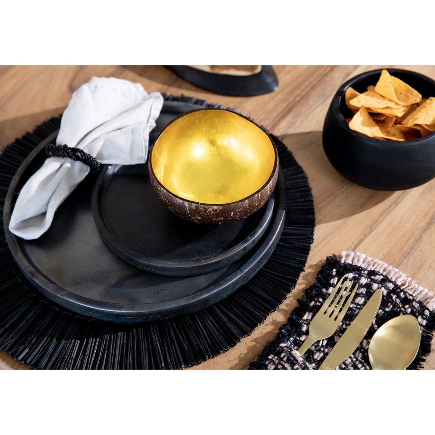 Kralenservietringen Zwart Set - Elegante Tafel Luxe 4 Stuks