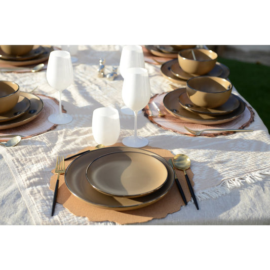 Goud & Zwart Bestekset 24-delig - Dramatische Elegantie voor Moderne Tafels