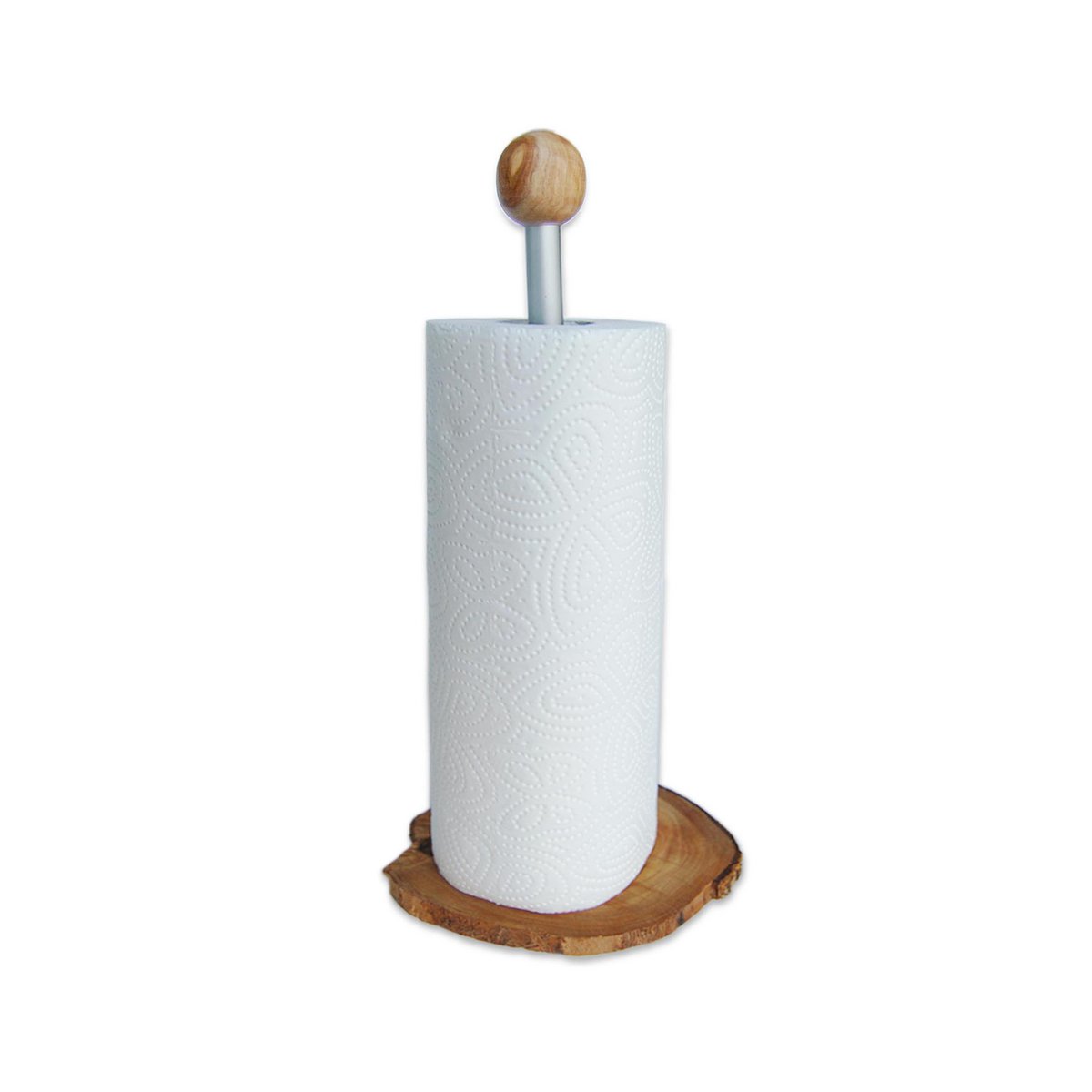 Klassieke Keukenrolhouder - Handgemaakt Olijfhout Design