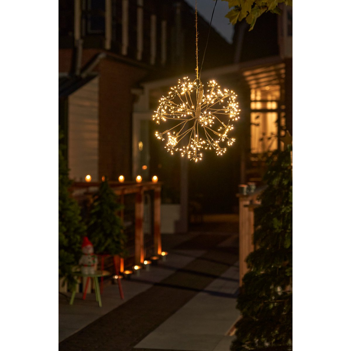 Kerstverlichting Bal Zwart - Ø30cm LED Lampjes Compact Outdoor
