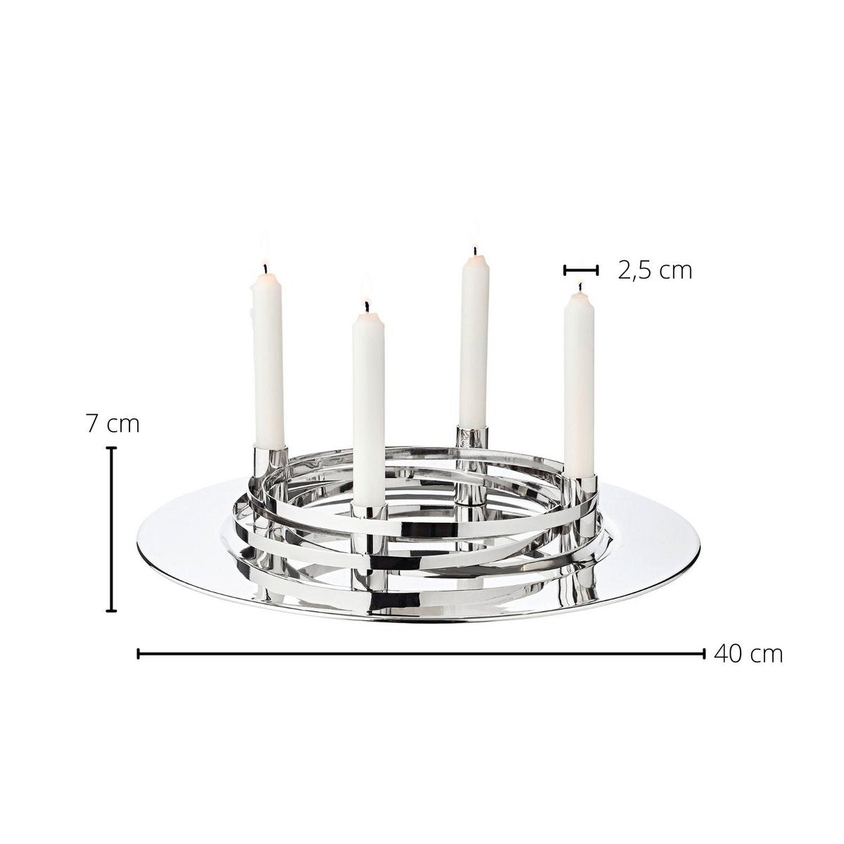 EDZARD Adventskrans La Avia - Roestvrij Staal Ø40 cm