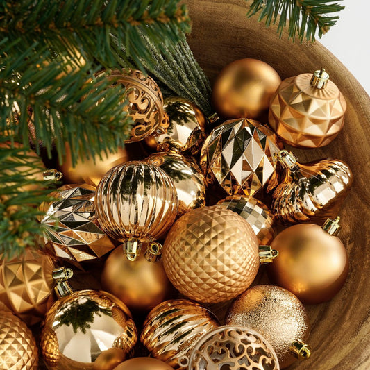 Luxe Kerstballenset Koper - 60 Onbreekbare Kerstballen