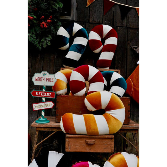 Kerst Patchwork Kussen Rood - Red Lollipop Vorm