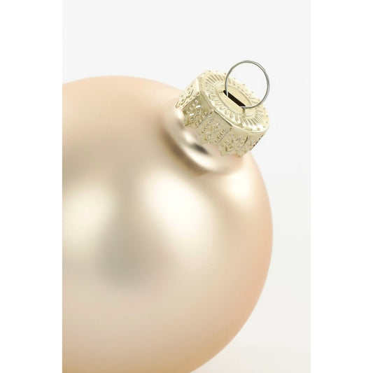 Luxe Glazen Kerstballenset Crème - 26 Stuks - Ø5-7 cm