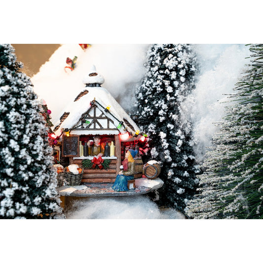 LuVille Kerstdorp Dennenbomen met Sneeuw - 21 Stuks