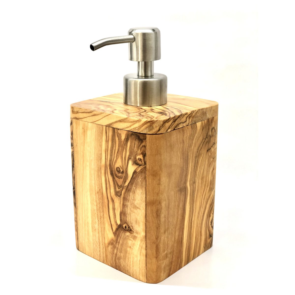 ENJOY Luxe Zeepdispenser - Olijfhout met RVS Pomp