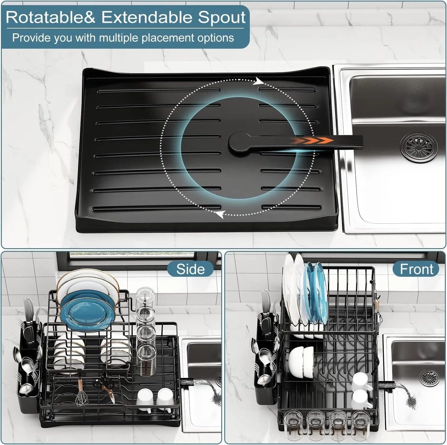 Premium RVS Afdruiprek - Keuken Afwasrek met Lekbak