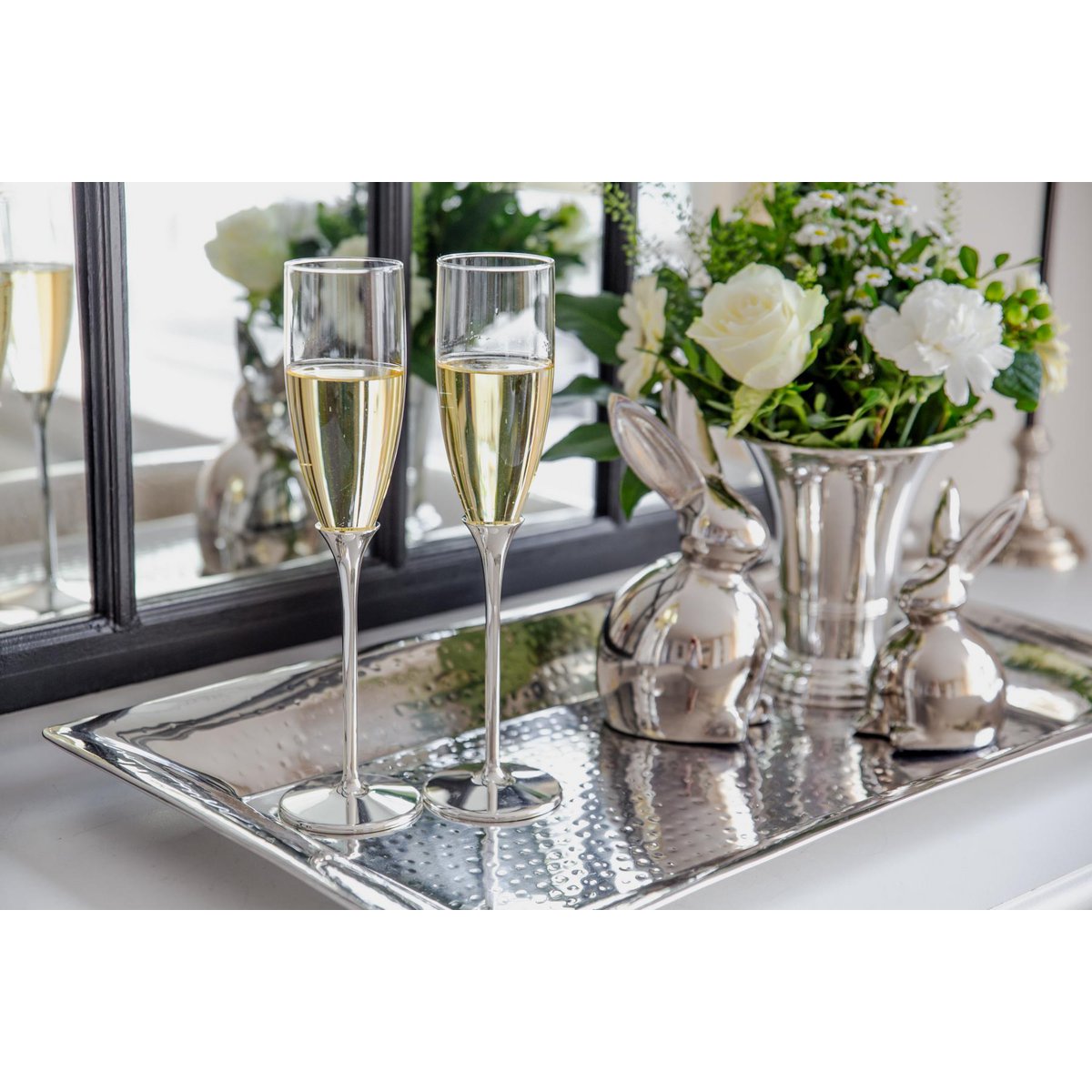 Victoria Luxe Champagnefluiten - Zink Elegantie Set 2-delig