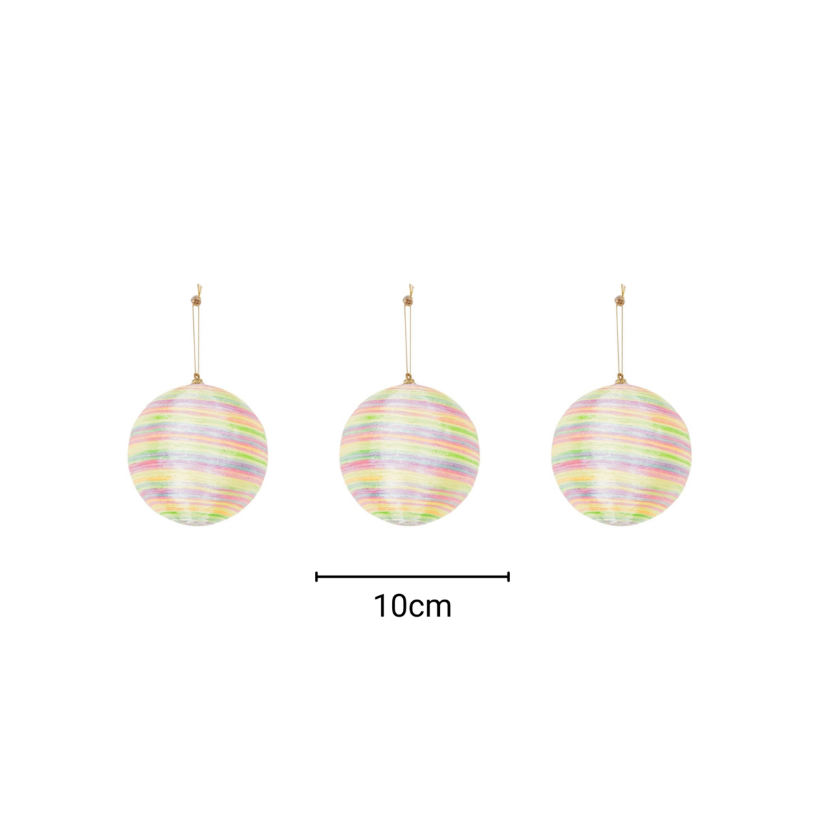 Kerstballen Neon - 3 Stuks Schuim Ø10cm Trendy Kleuren