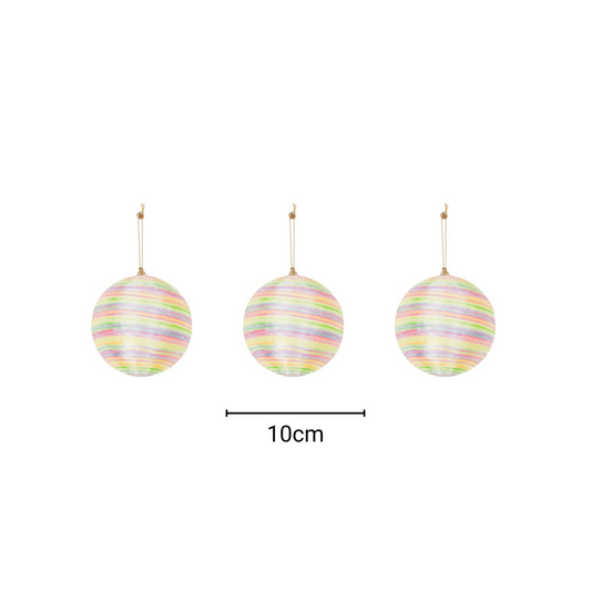 Kerstballen Neon - 3 Stuks Schuim Ø10cm Trendy Kleuren