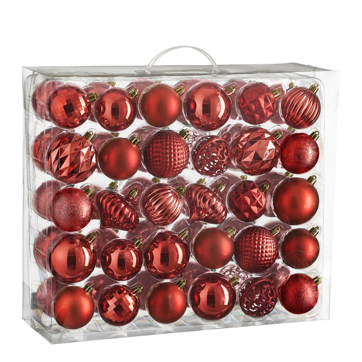 Kerstballen Set Rood - 60 Stuks Onbreekbaar Ø7cm