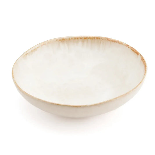 Stijlvolle Cascais Pastaborden | Set van 4 Stuks Wit-Goud Keramiek