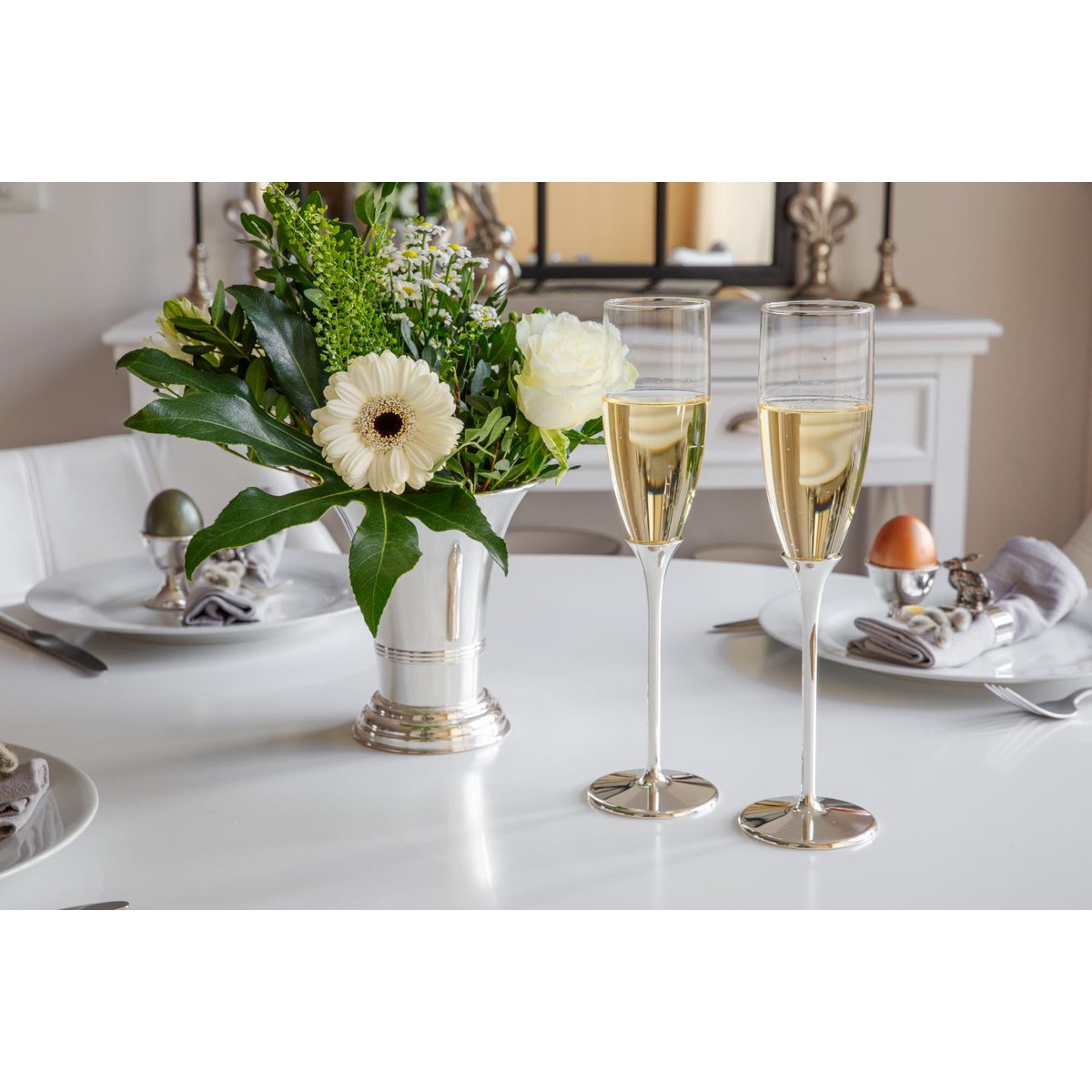 Victoria Luxe Champagnefluiten - Zink Elegantie Set 2-delig