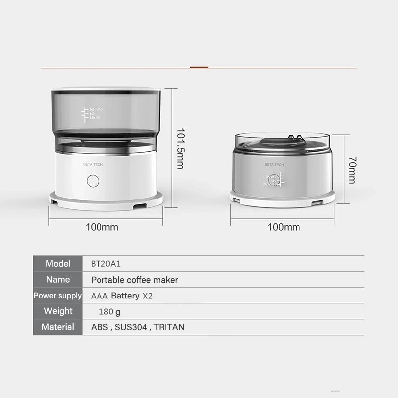 Mini Handmatige Koffiemachine - Hand-Press Espresso Maker met Grinder