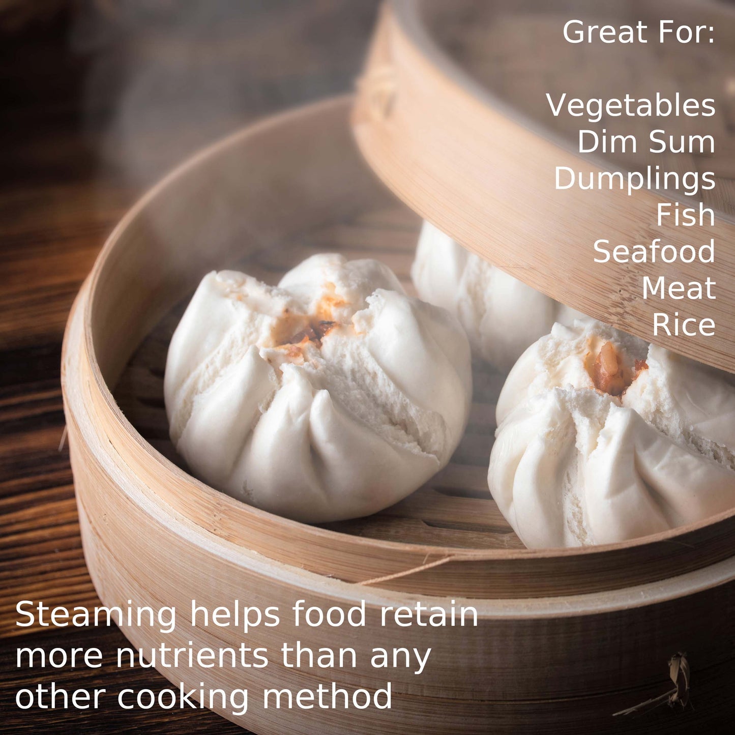 2-Laags Bamboe Stoommand - Traditioneel Koken Dumplings & Groenten