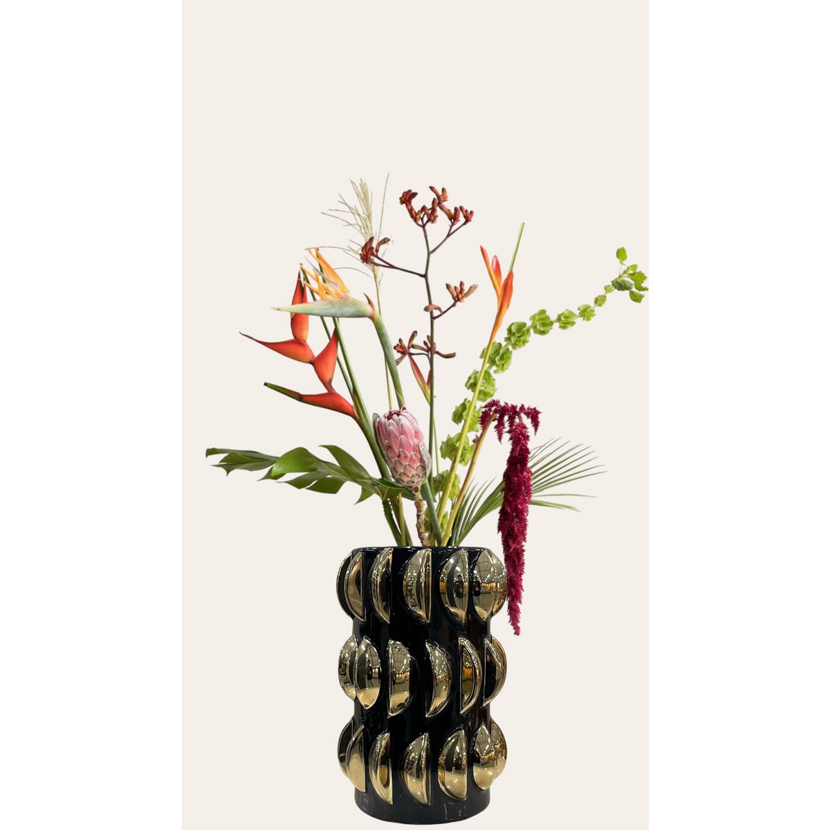 Luxe Vaas Zwart-Goud - Stijlvolle Contrast Decoratie