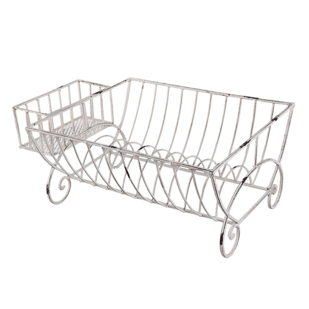 Groot Afdruiprek Wit - Ruim Metalen Droogrek 42x29x17cm