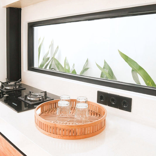 SENAYAN Bamboe Dienblad - Rond Serveerplateau Ø40cm