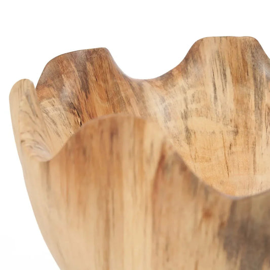 Ifefe Fruitschaal - Handgevormd Teakhout Natuurlijk