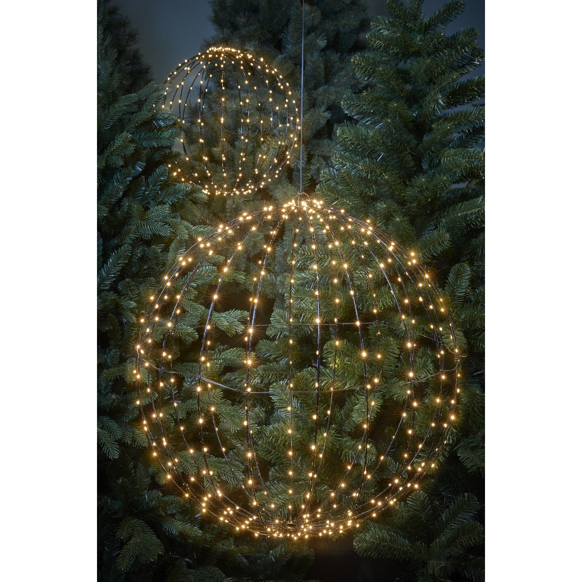 Kerstverlichting Bal Zwart - Ø60cm Warm Witte LED XL Outdoor