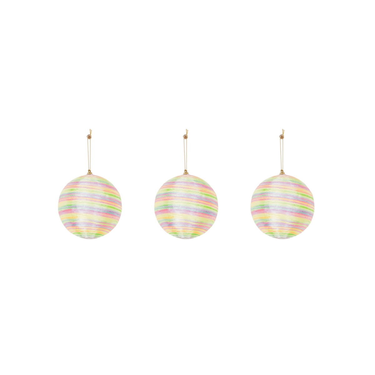 Kerstballen Neon - 3 Stuks Schuim Ø10cm Trendy Kleuren