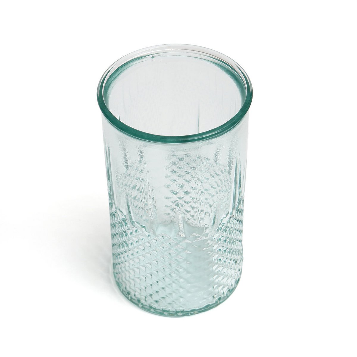 Diamant Zuanshí Glas Blauw Medium | Gefacetteerde Elegantie