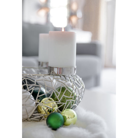 EDZARD Adventskrans Milano - Roestvrij Staal Vernikkeld Ø28 cm